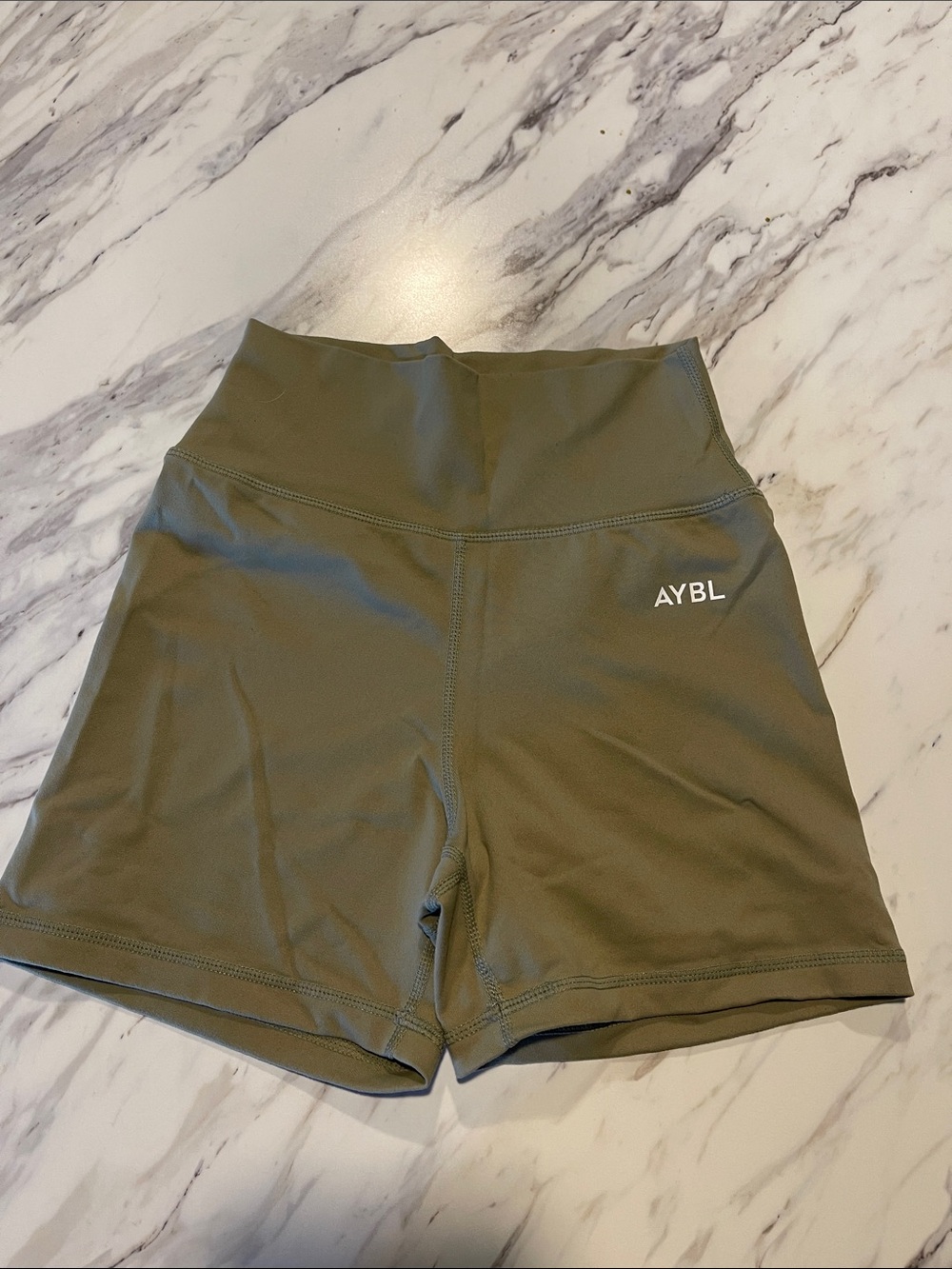 AYBL Olive Green High-Waist Bike Shorts